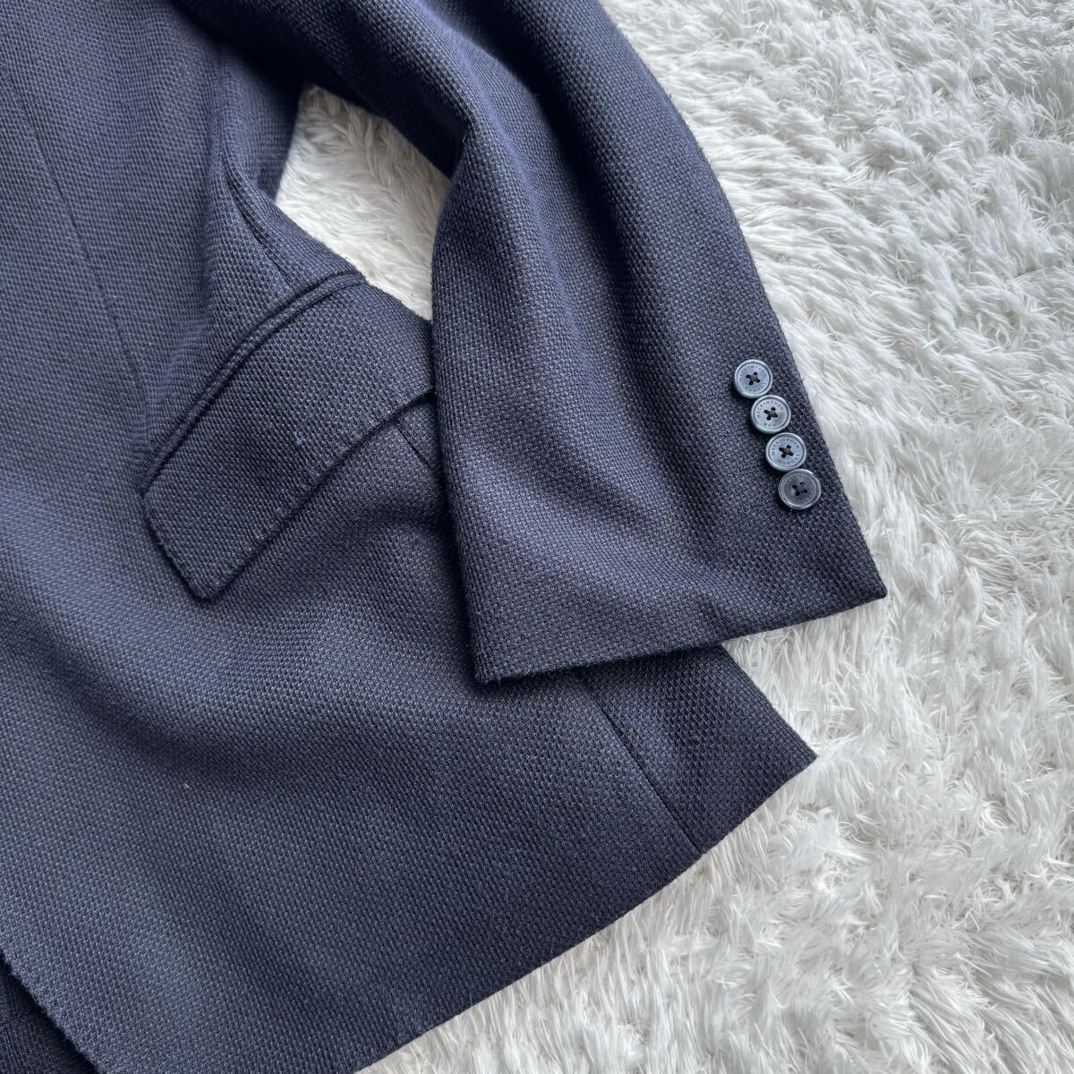 マッキントッシュ ロンドン ポリエステル リネン ジャケット 40 L相当 ネイビー_画像3