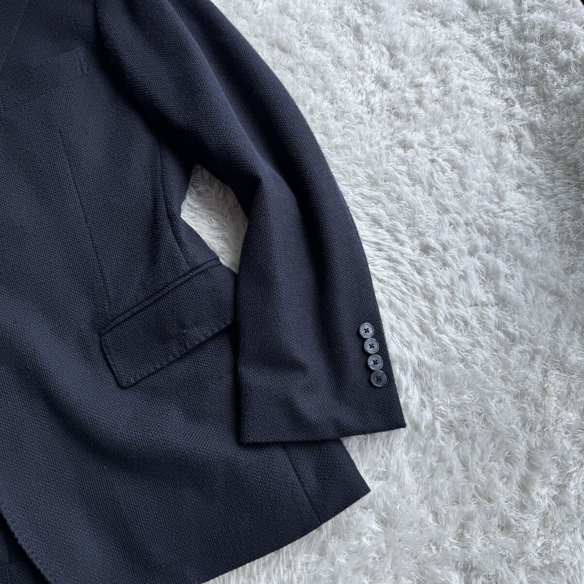 マッキントッシュ ロンドン ポリエステル リネン ジャケット 40 L相当 ネイビー_画像4