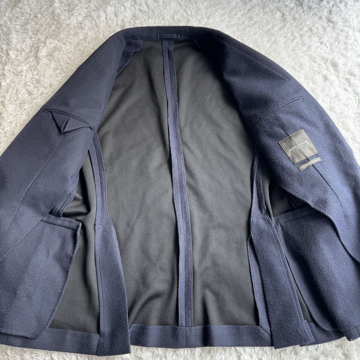 マッキントッシュ ロンドン ポリエステル リネン ジャケット 40 L相当 ネイビー_画像6