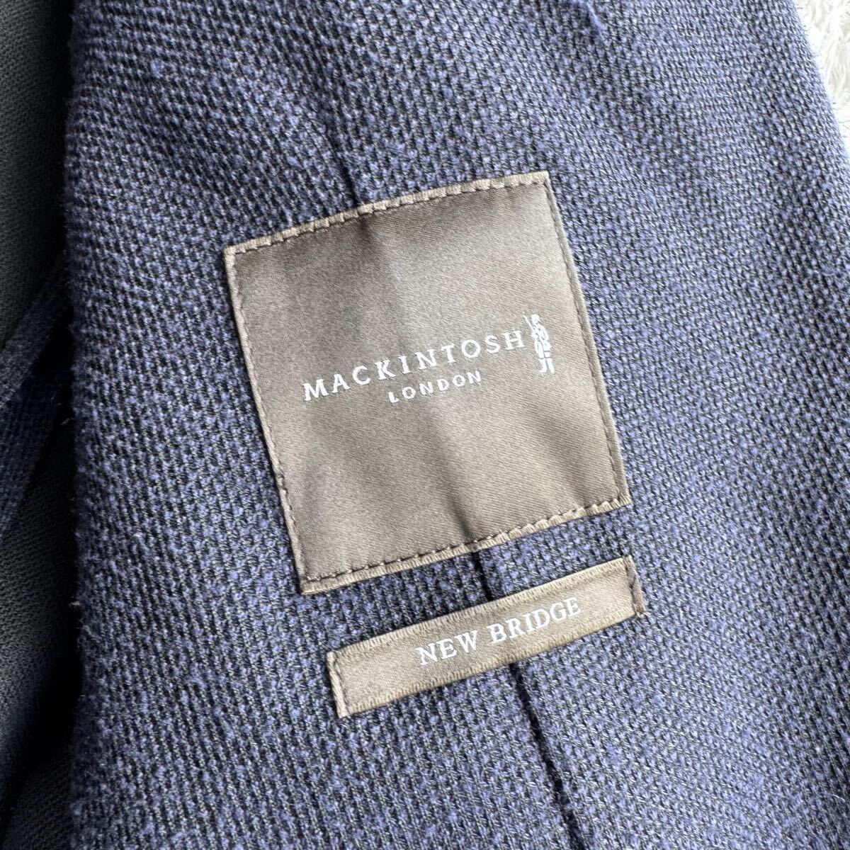 マッキントッシュ ロンドン ポリエステル リネン ジャケット 40 L相当 ネイビー_画像7