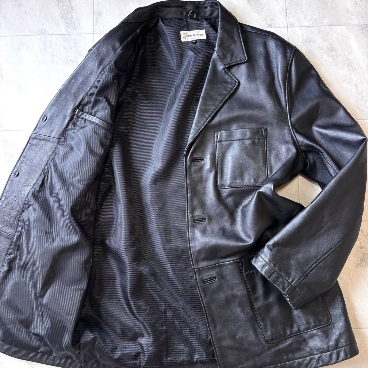【HOT，新作登場】柔らか XL ジャンニ ヴァレンティノ バレンチノ レザージャケット テーラードジャケット ラムレザー 羊革 XL ブラック 黒 革ジャン 本革(XLサイズ以上)｜売買されたオークション情報、yahooの XLサイズ以上