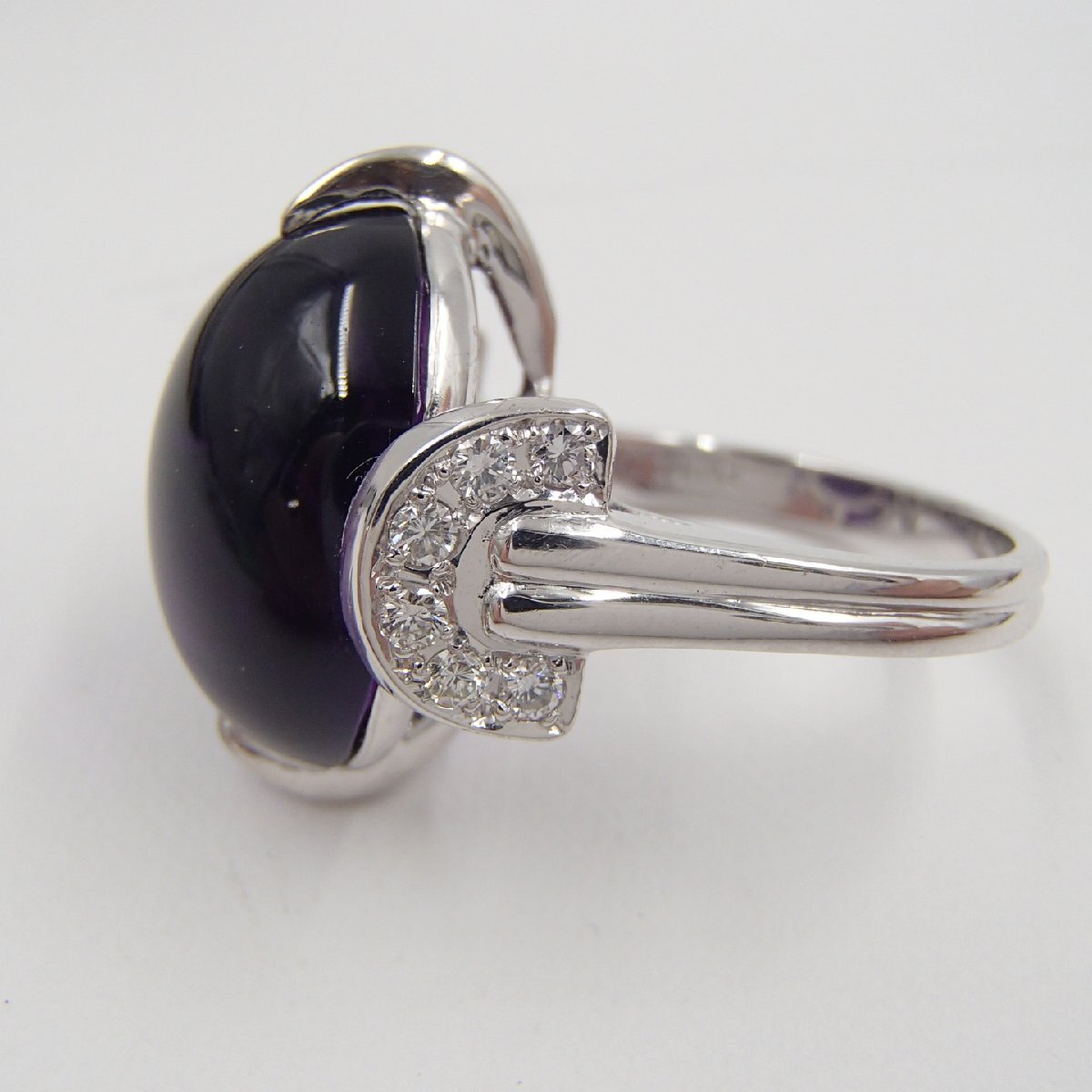 ◎Christian Dior クリスチャンディオール リング /PT900 約12.5g D0.29ct/アメジスト アクセサリー ディオール◎JK