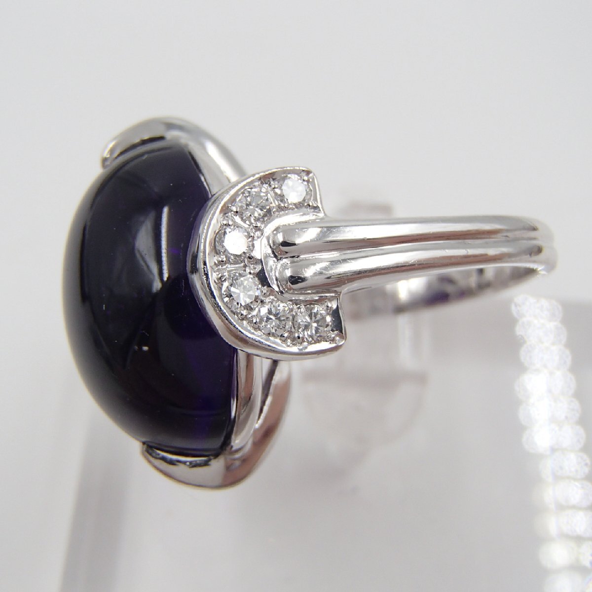 ◎Christian Dior クリスチャンディオール リング /PT900 約12.5g D0.29ct/アメジスト アクセサリー ディオール◎JK