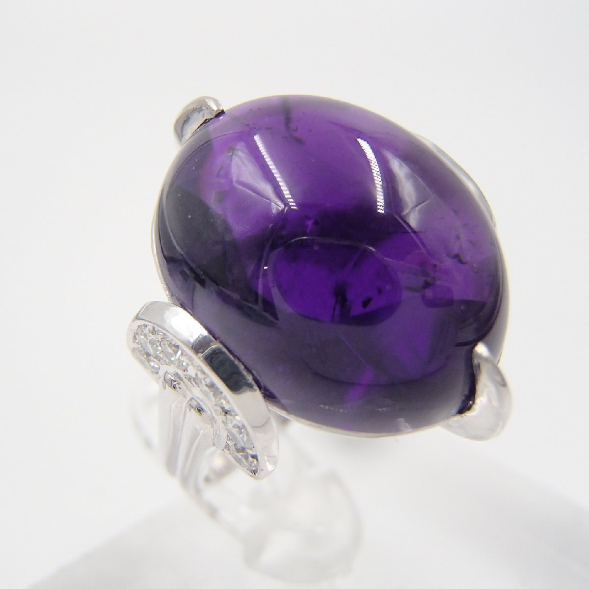 ◎Christian Dior クリスチャンディオール リング /PT900 約12.5g D0.29ct/アメジスト アクセサリー ディオール◎JK