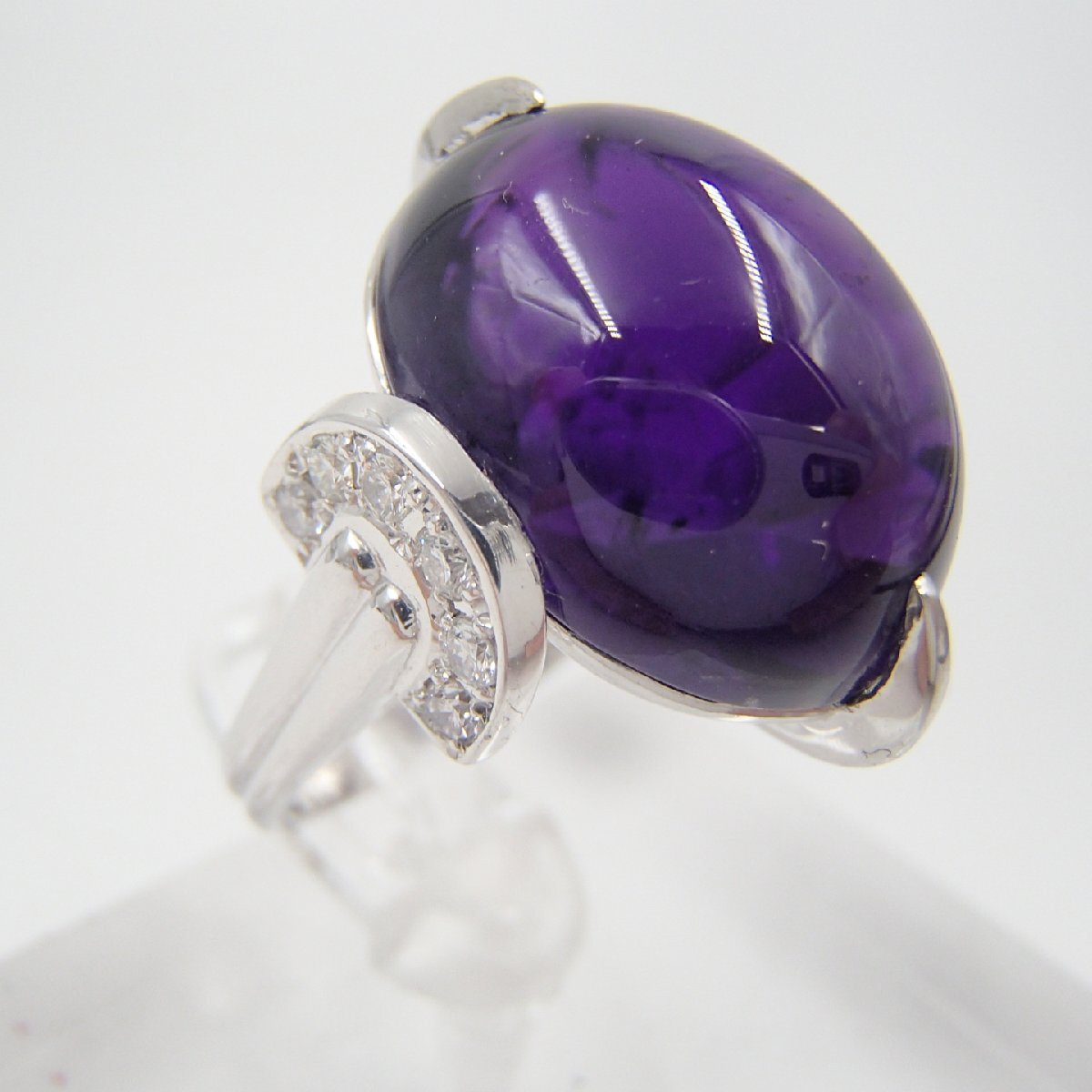 ◎Christian Dior クリスチャンディオール リング /PT900 約12.5g D0.29ct/アメジスト アクセサリー ディオール◎JK