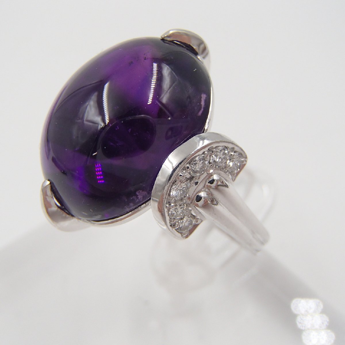 ◎Christian Dior クリスチャンディオール リング /PT900 約12.5g D0.29ct/アメジスト アクセサリー ディオール◎JK