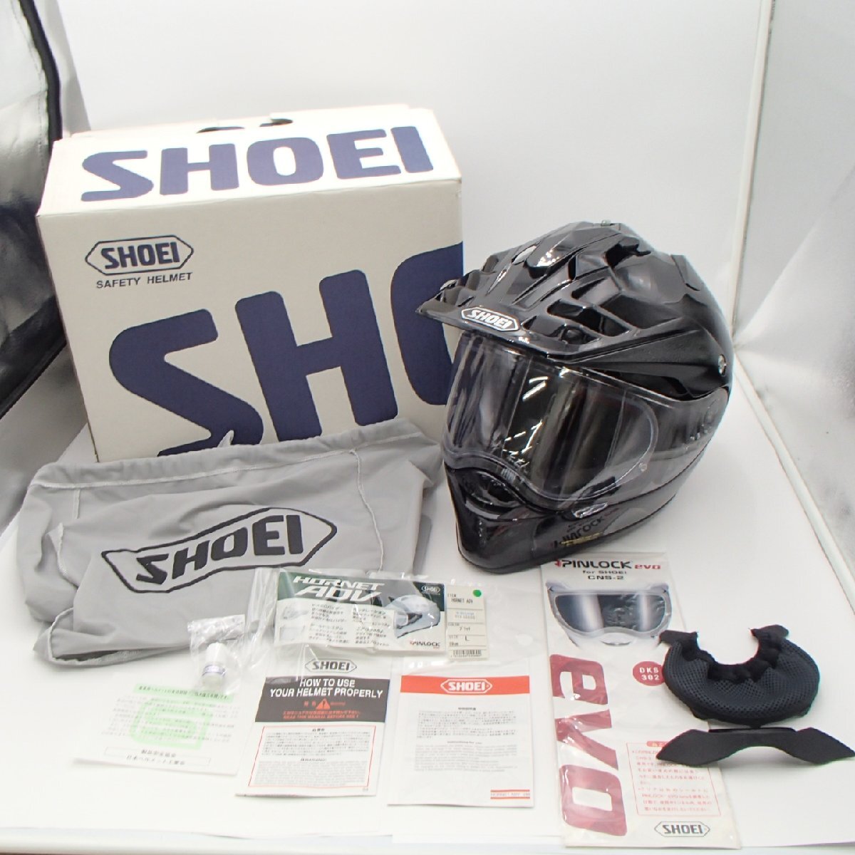 ◎ヘルメット SHOEI　HORNET　SHOEI ショーエイ HORNET ADV ホーネット/ Lサイズ ブラック 59cm/バイク HORNET ADY◎YY