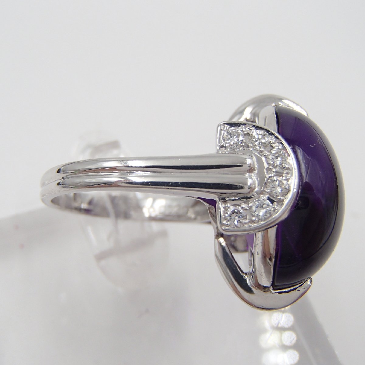 ◎Christian Dior クリスチャンディオール リング /PT900 約12.5g D0.29ct/アメジスト アクセサリー ディオール◎JK