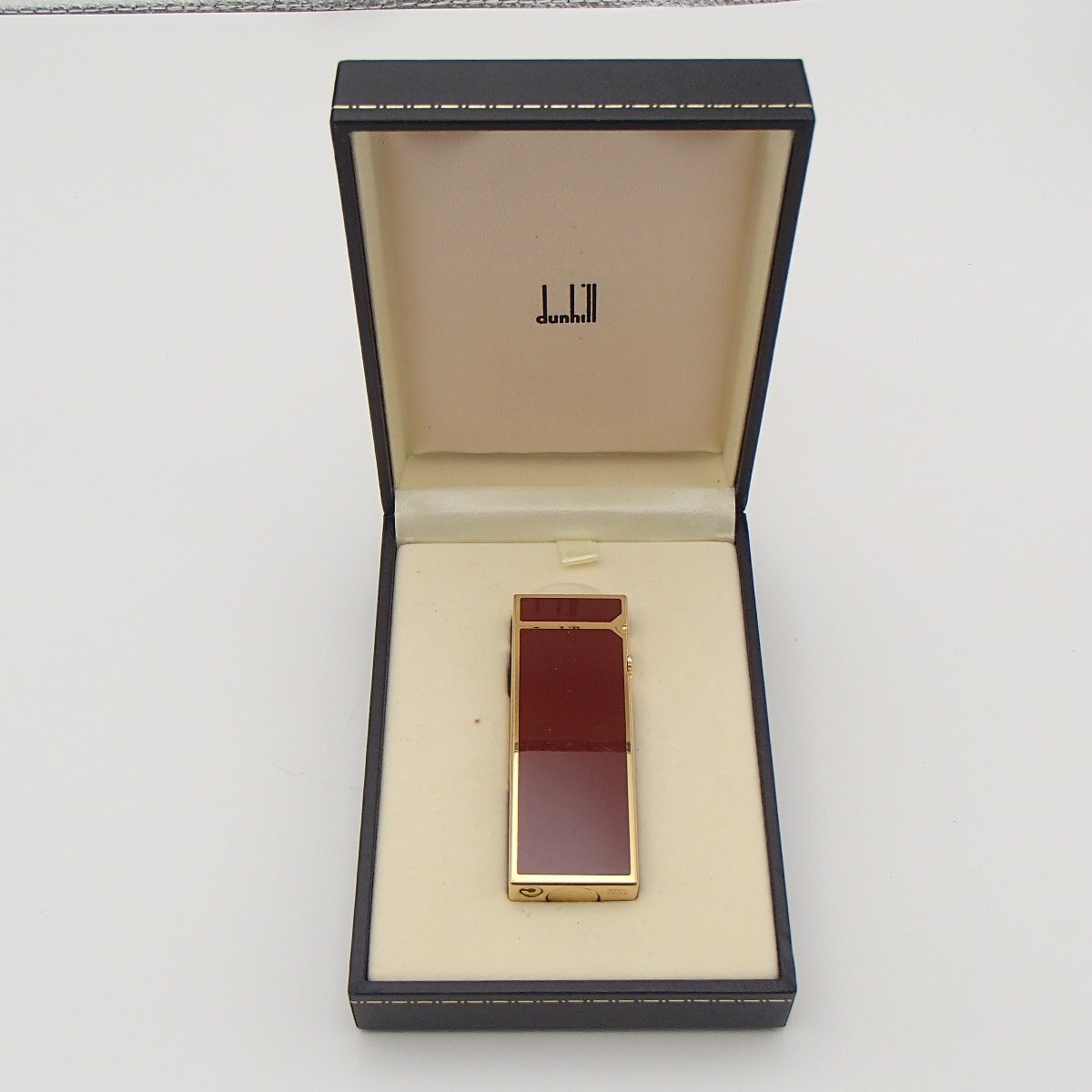 ★Dunhill dunhill ダンヒル ライター /レッド×ゴールド/ ガスライター 喫煙具 著火未確認 箱★KB