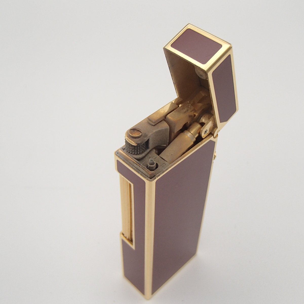 ★Dunhill dunhill ダンヒル ライター /レッド×ゴールド/ ガスライター 喫煙具 著火未確認 箱★KB