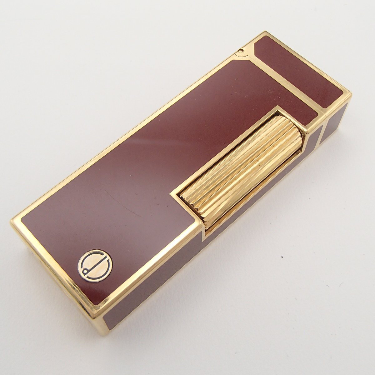★Dunhill dunhill ダンヒル ライター /レッド×ゴールド/ ガスライター 喫煙具 著火未確認 箱★KB