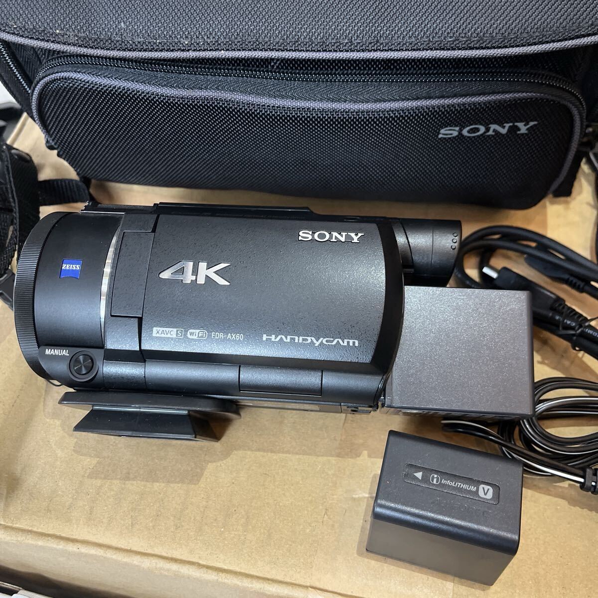 SONY FDR-AX60 リモコン三腳 VCT-VPR1 ショットガンママイクロフォン ECM-CG60 バッテリー2個(gè) SDカード付き 豪華 フルセット 現(xiàn)狀品 カメラ
