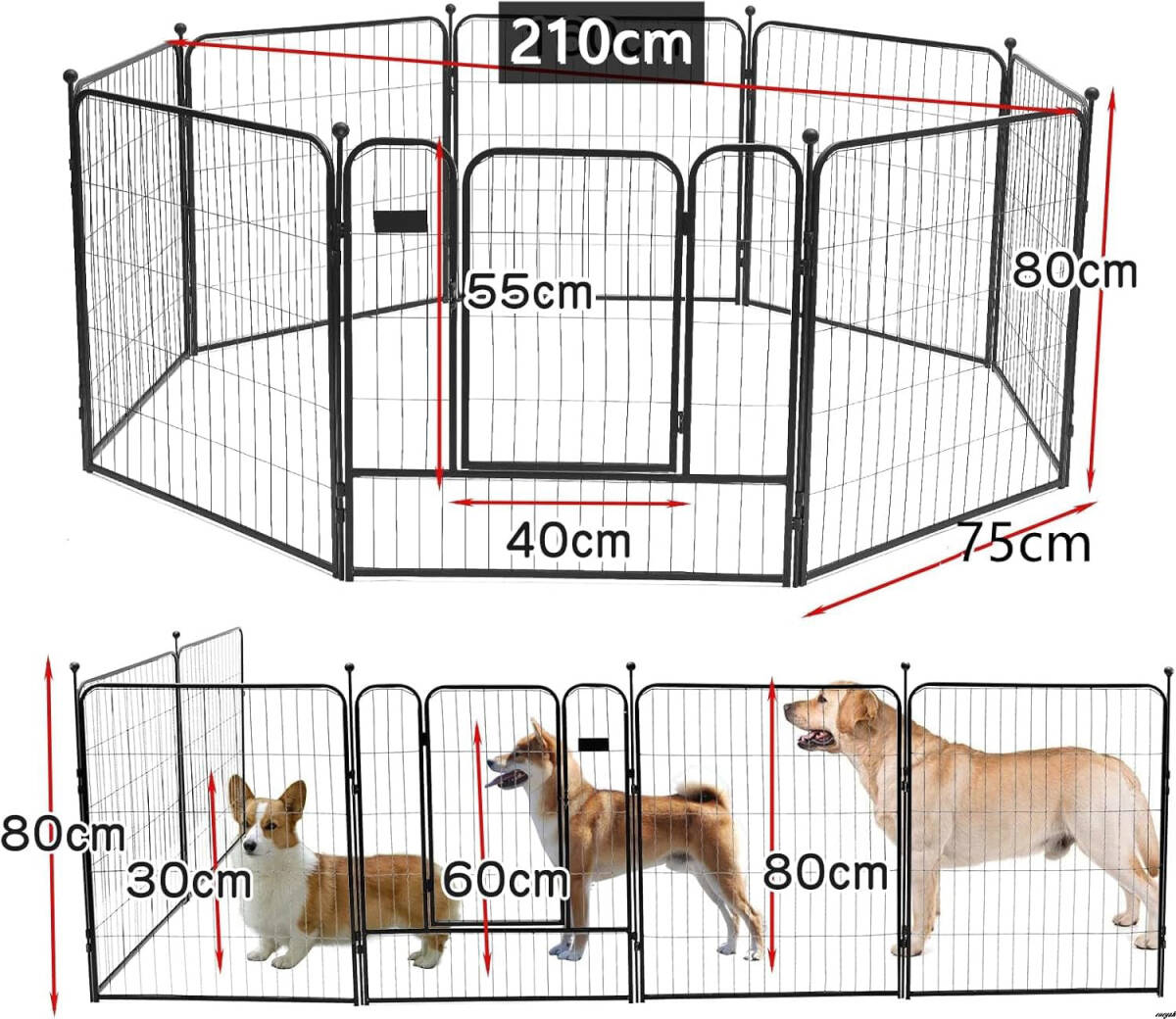 [ складной . перевозка . место хранения . простой ] домашнее животное Circle средний собака большой собака много голова .. стальной . пробег предотвращение закрытый вне двоякое применение сборка простой 