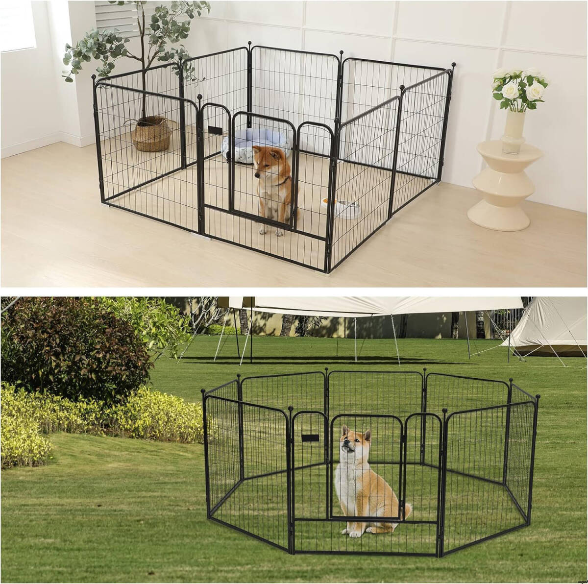 [ складной . перевозка . место хранения . простой ] домашнее животное Circle средний собака большой собака много голова .. стальной . пробег предотвращение закрытый вне двоякое применение сборка простой 