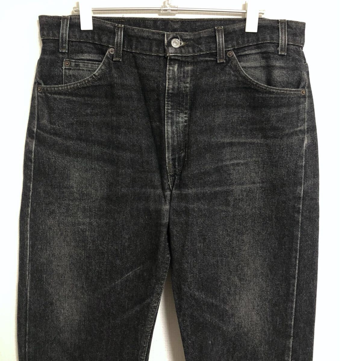 希少☆ レングス30 鬼ヒゲ色落ち 先染め ブラック USA製 90s LEVI’S リーバイス 505 0259 黒 デニム パンツ W36 501 66 ビッグE ビンテージ