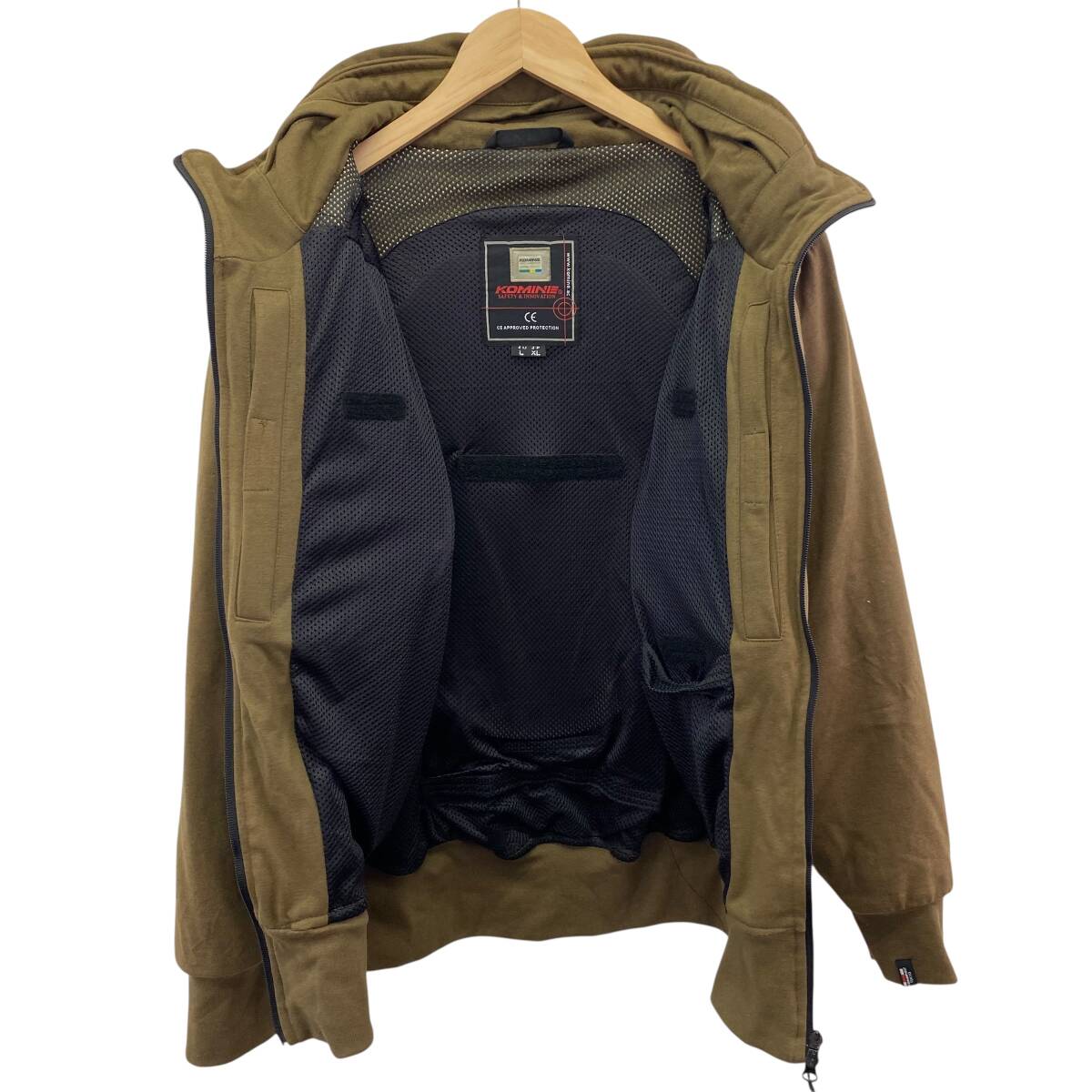 【即決】 KOMINE コミネ JK-604 プロテクトKVパーカー XLサイズ カーキ系 22420-100_画像3