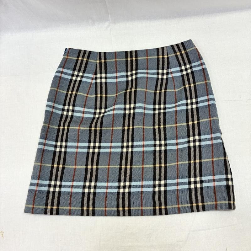 バーバリー ノバチェック ミニスカート ブルー 36 -