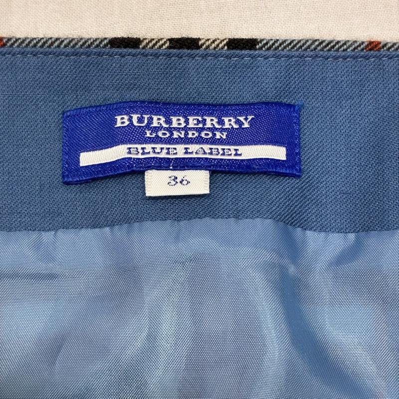 バーバリー ノバチェック ミニスカート ブルー 36 -