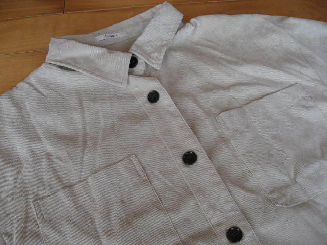 超美品 未着用 コーデュロイ ビッグ シャツ ベージュ サイズM 送料全国230円_画像2