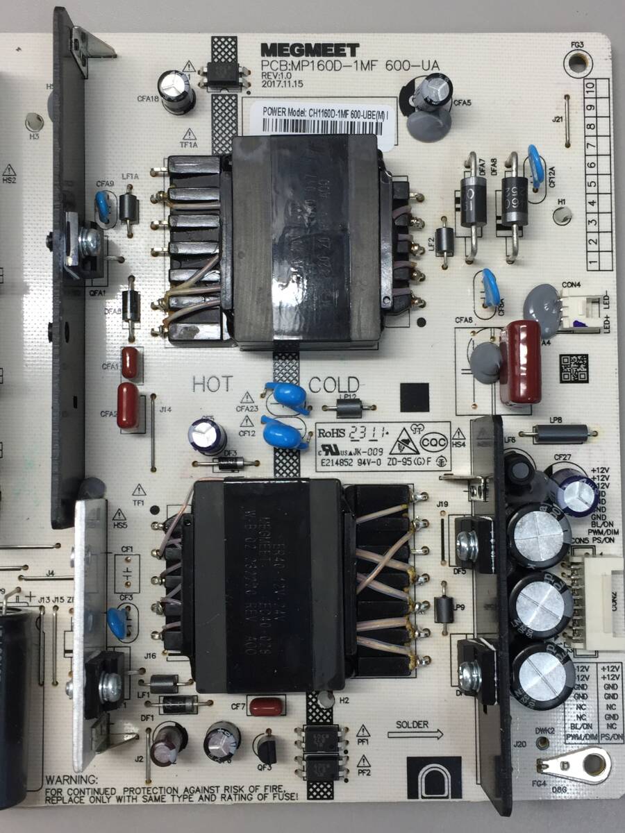 a◇MAXZEN JU50CH06 50型 液晶テレビ 電源基板_画像3