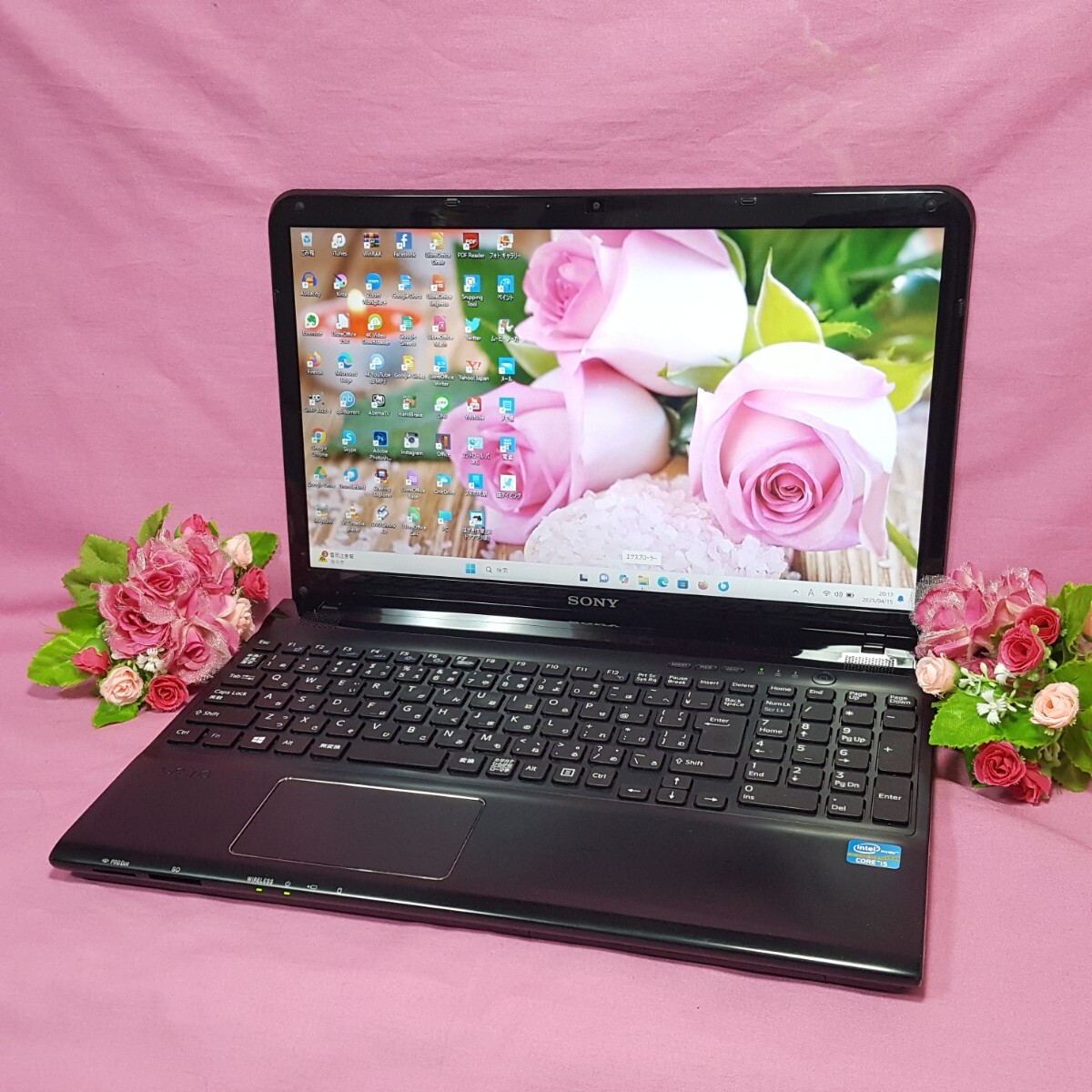 極上品/SONY/VAIO/ブラック色/新型Window11搭載/2世代Core-i7/WEBカメラ/高速SSD256GB/高速8GBメモリ/DVD焼き/オフィス/ソフト多数_画像3
