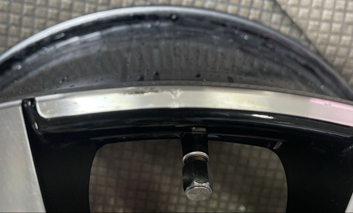 ホットスタッフ Laffite LE0317×7J(45) 100-4H ハブ径67mmΦ ブラックポリッシュ アクア、フィット 中古美品4本セット_画像9