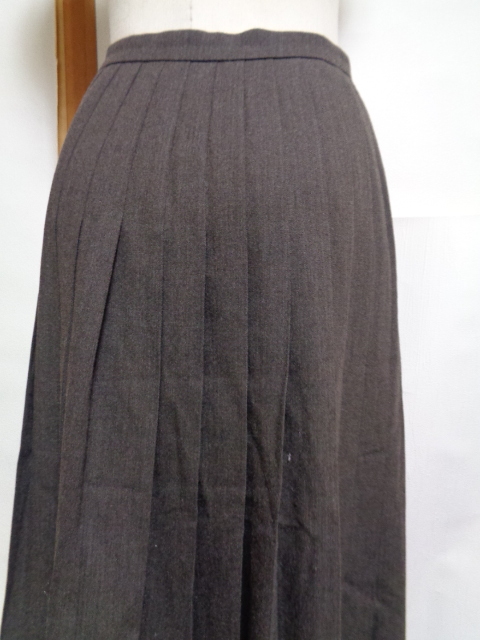 美品★バーバリーロンドン*7*36*毛100％*ウールスカート*ロングスカート*ベルト付き*プリーツロングスカート*冬秋春