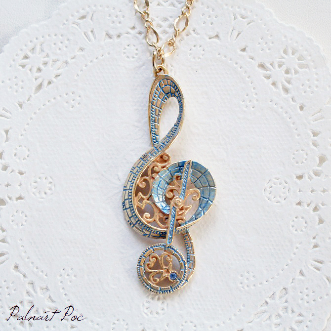 アストロラーベ ネックレス ネックレス ペンダント アクセサリー パルナートポック 送料無料 ト音記号 音符 楽譜 吹奏楽_画像1