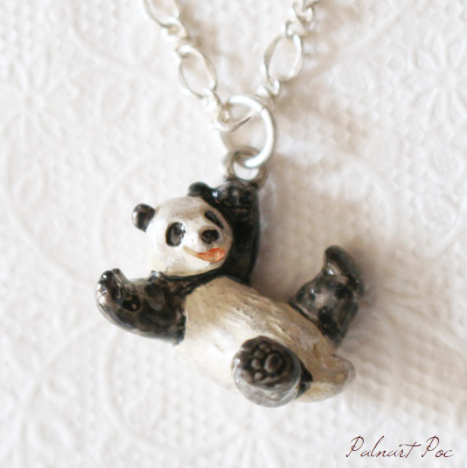 パルナートポック 送料無料 でんぐり返し ネックレス パンダ アクセサリー ペンダント ブラフシューペリア 雑貨 小物_画像1