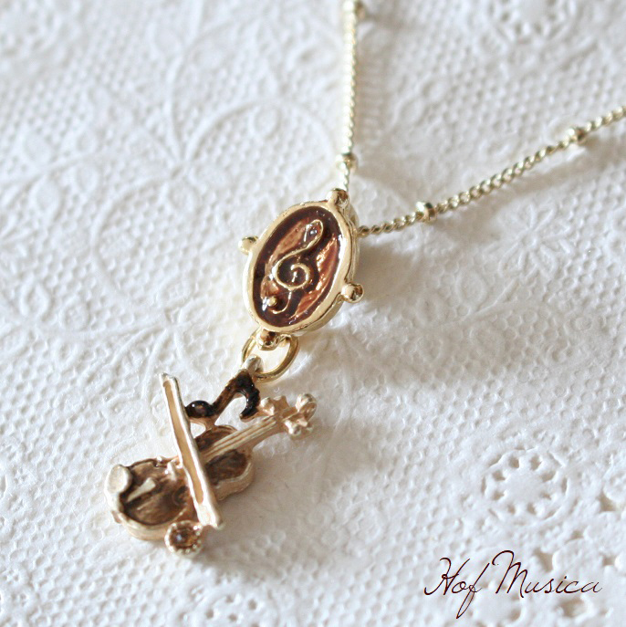 ホーフムジカ パルナートポック 送料無料 バイオリン・ブラン Violin Brun ネックレス アクセサリー ペンダント 楽器 バイオリン_画像2