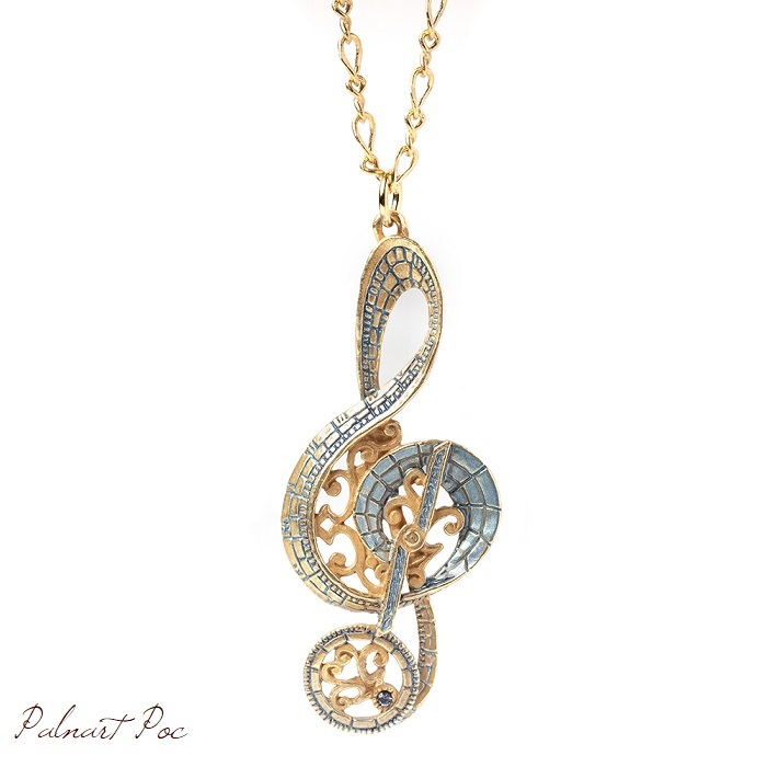 アストロラーベ ネックレス ネックレス ペンダント アクセサリー パルナートポック 送料無料 ト音記号 音符 楽譜 吹奏楽_画像4