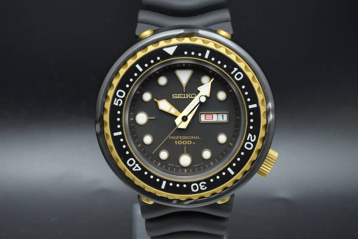 美品 SEIKO PROFESSIONAL 1000m Ref:7C46-7008 セイコー ダイバー クォーツ デイデイト 腕時(shí)計(jì) ■35634