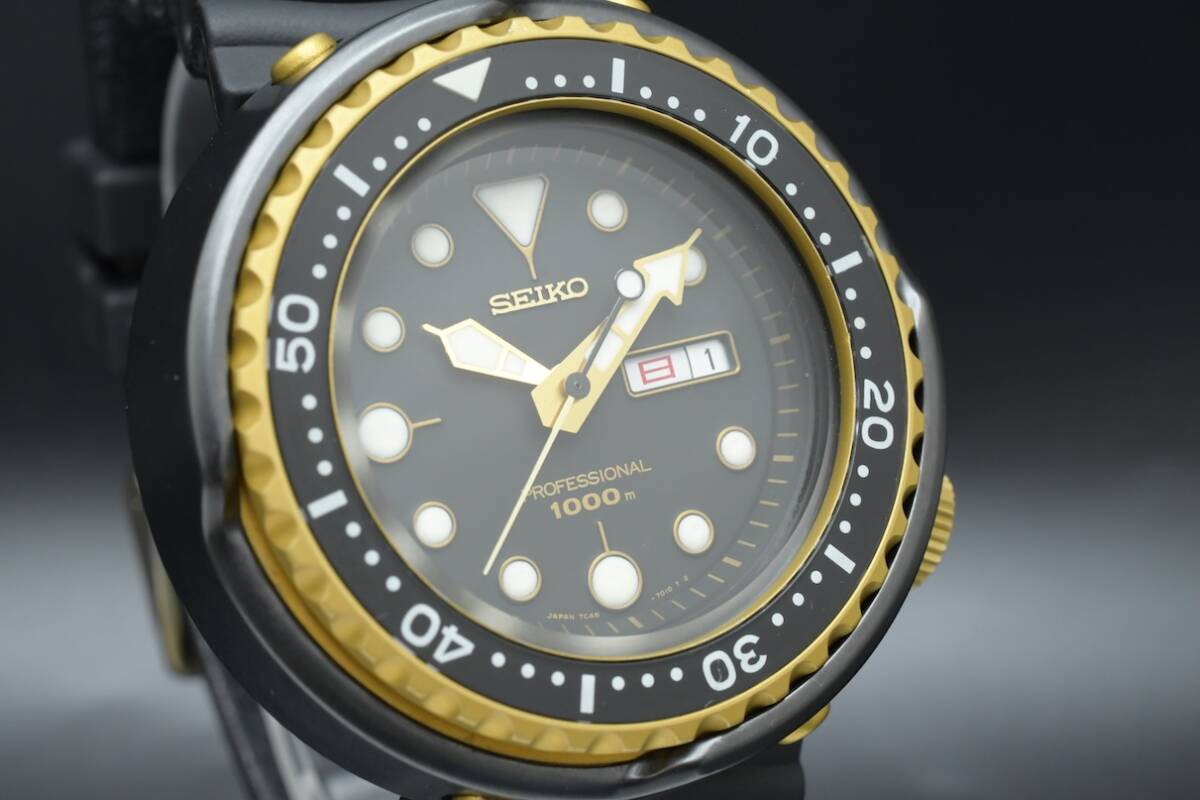 美品 SEIKO PROFESSIONAL 1000m Ref:7C46-7008 セイコー ダイバー クォーツ デイデイト 腕時(shí)計(jì) ■35634