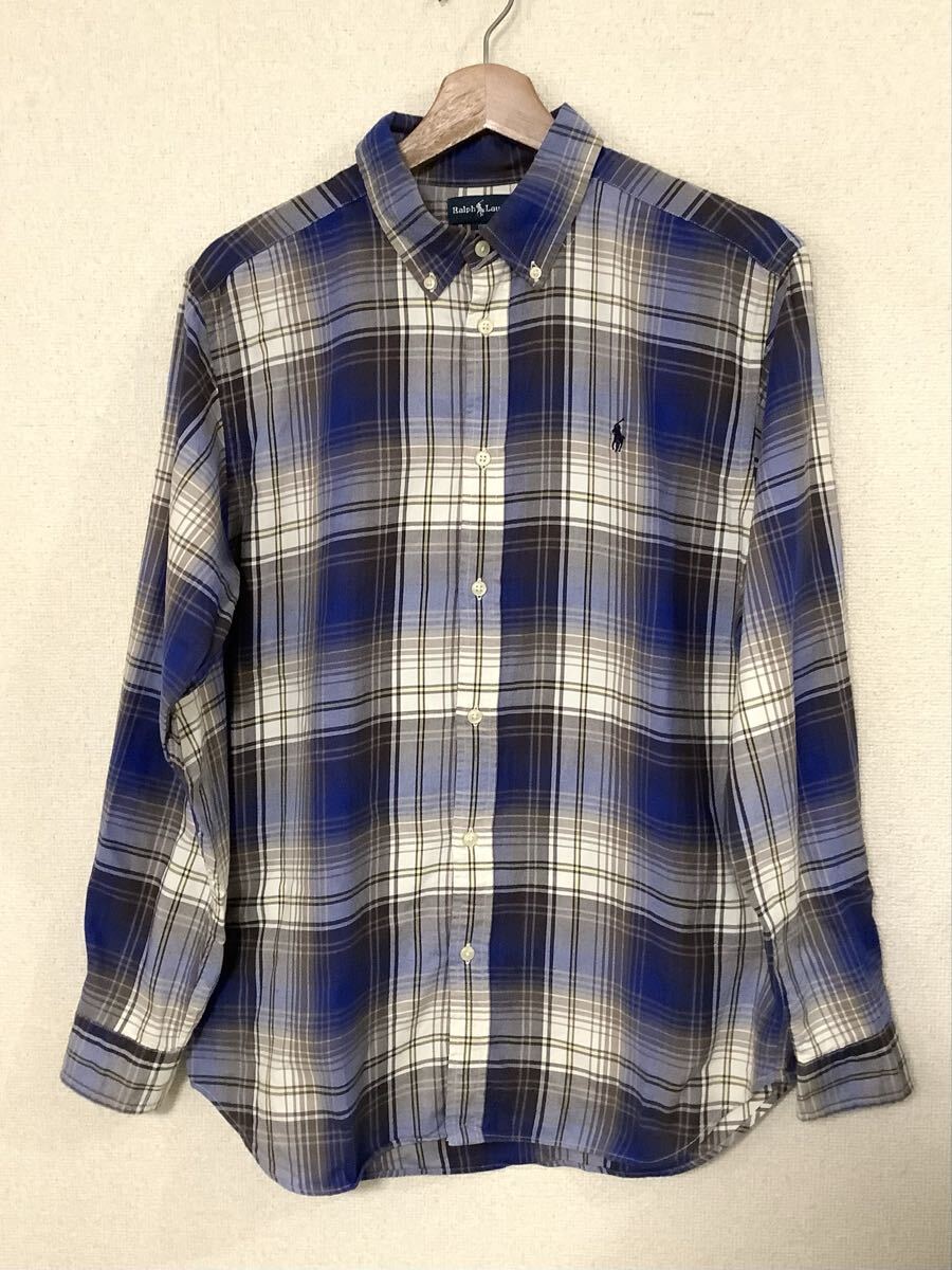 RALPH LAUREN ラルフローレン 長袖シャツ ボタンダウンシャツ ブルー ボーイズ 子供服 セレクト カジュアル _画像1