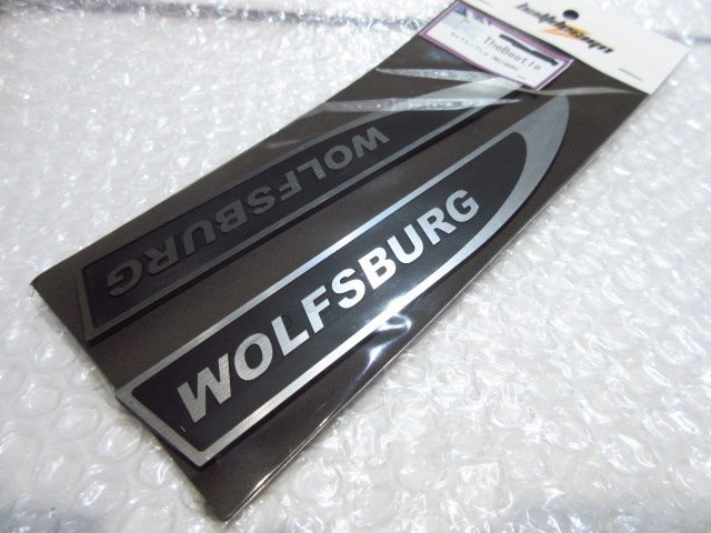 VW ザビートル サイドエンブレム (WOLFSBURG) 2PCS【HALT DESIGN/ハルトデザイン製】新品/THE BEETLE/ウォルフスブルク/_画像1