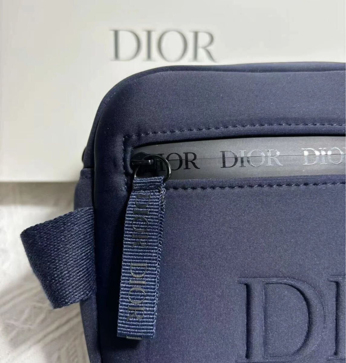  2025限定 新品未使用 ディオール オム DIOR プレミア セカンドバッグ ネイビー ポーチ ノベルティポーチ_画像2