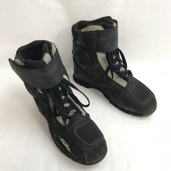 FLM by POLO/ポロ☆プロテクター付/ライディング/ショート丈バイクブーツ【24.0-24.5/黒】オンロード/オフロード/Boots/shoes◇bWB115-3_画像1