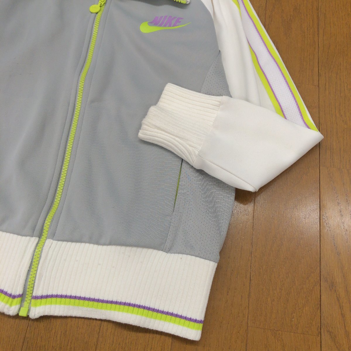 NIKE ナイキ 吸水速乾 ドライ メッシュ リブ切替 ジャージ ジャケット S トラックジャケット 羽織り トレーニング スポーツ レディース_画像7