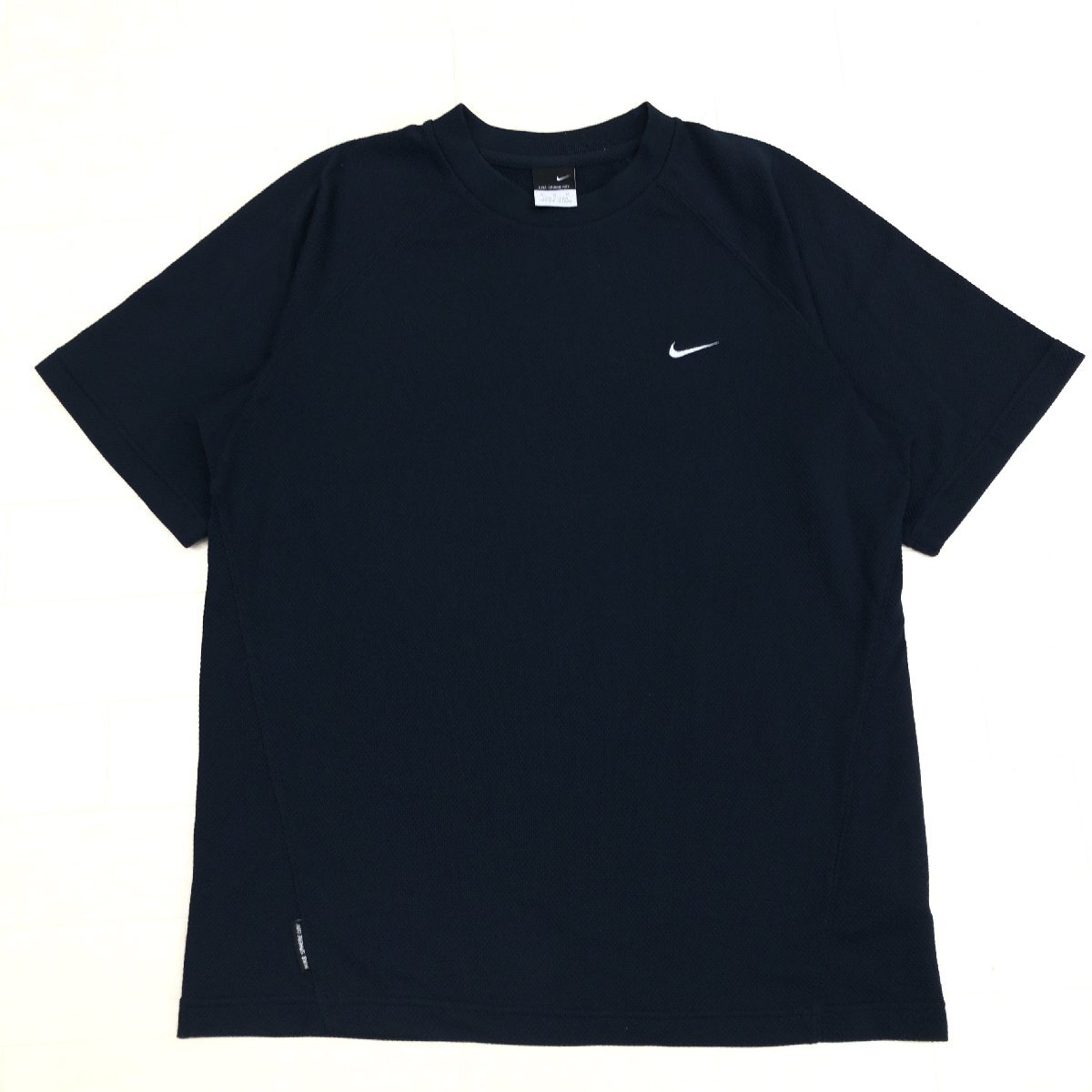 美品 NIKE ナイキ SPERE DRY ロゴ刺繍 吸水速乾 ドライ トレーニングシャツ M 濃紺 ネイビー 半袖 Tシャツ ジャージ スポーツウェア メンズ_画像1
