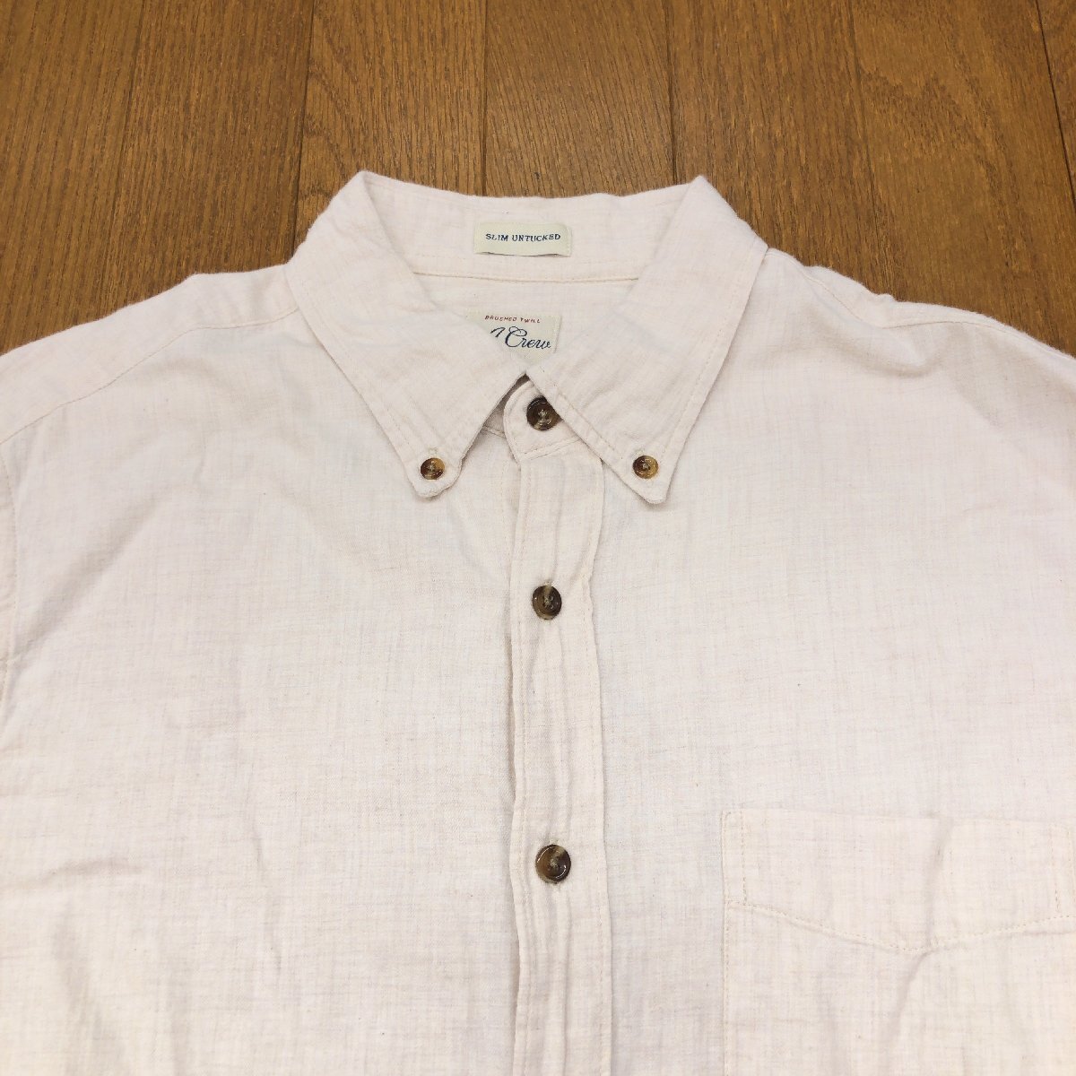 J.CREW J.クルー SLIM UNTUCKED ソフトタッチ コットン B.D. シャツ M ライトベージュ系 長袖 ノームコア カジュアル シンプル メンズ 紳士_画像5