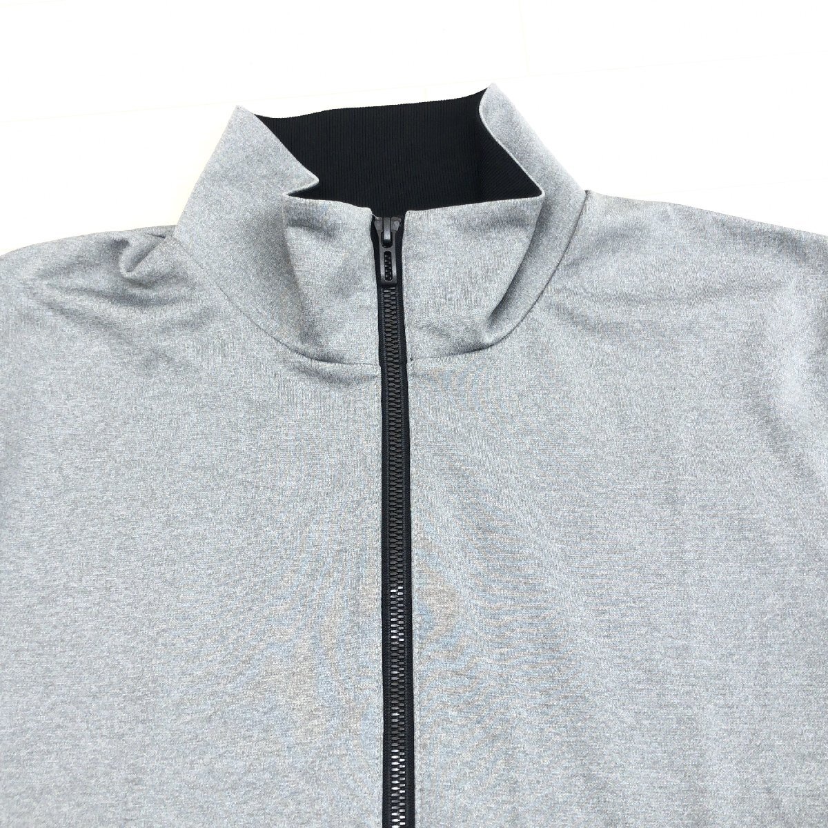 ●美品 adidas アディダス climalite ロゴプリント ジャージ トレーニングジャケット L グレー トラックジャケット スポーツウェア メンズ_画像7