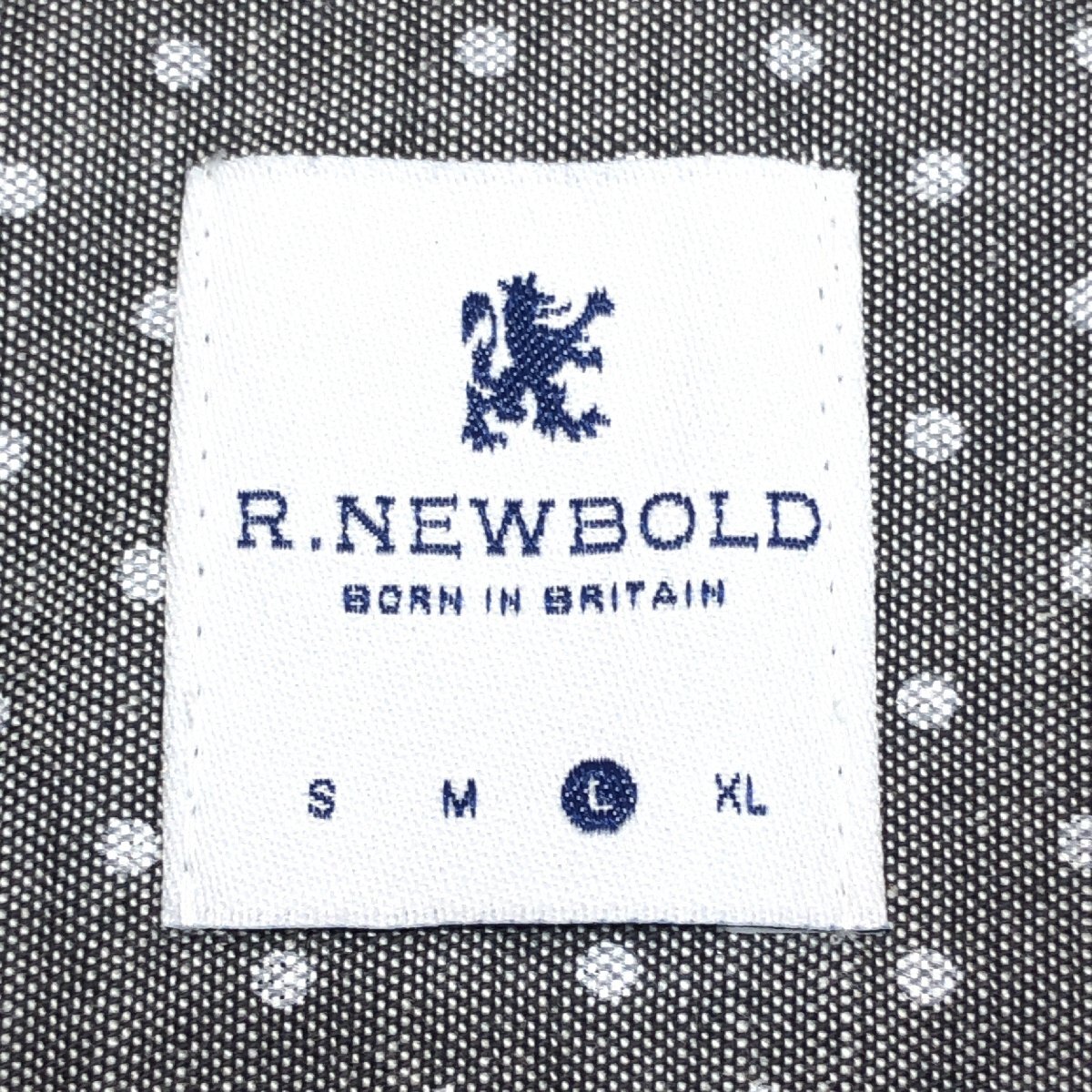 R.NEWBOLD アールニューボールド ポールスミス ステッチ コットン B.D. ネルシャツ L ダークグレー 長(zhǎng)袖 カジュアル Paul Smith メンズ