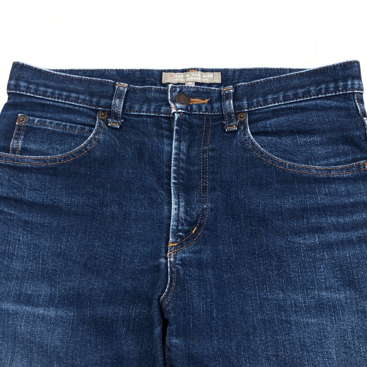 A DAY IN THE LIFE UNITED ARROWS ユナイテッドアローズ ストレッチ スキニー デニム パンツ M w80 濃紺 インディゴ ジーンズ メンズ 紳士_画像4