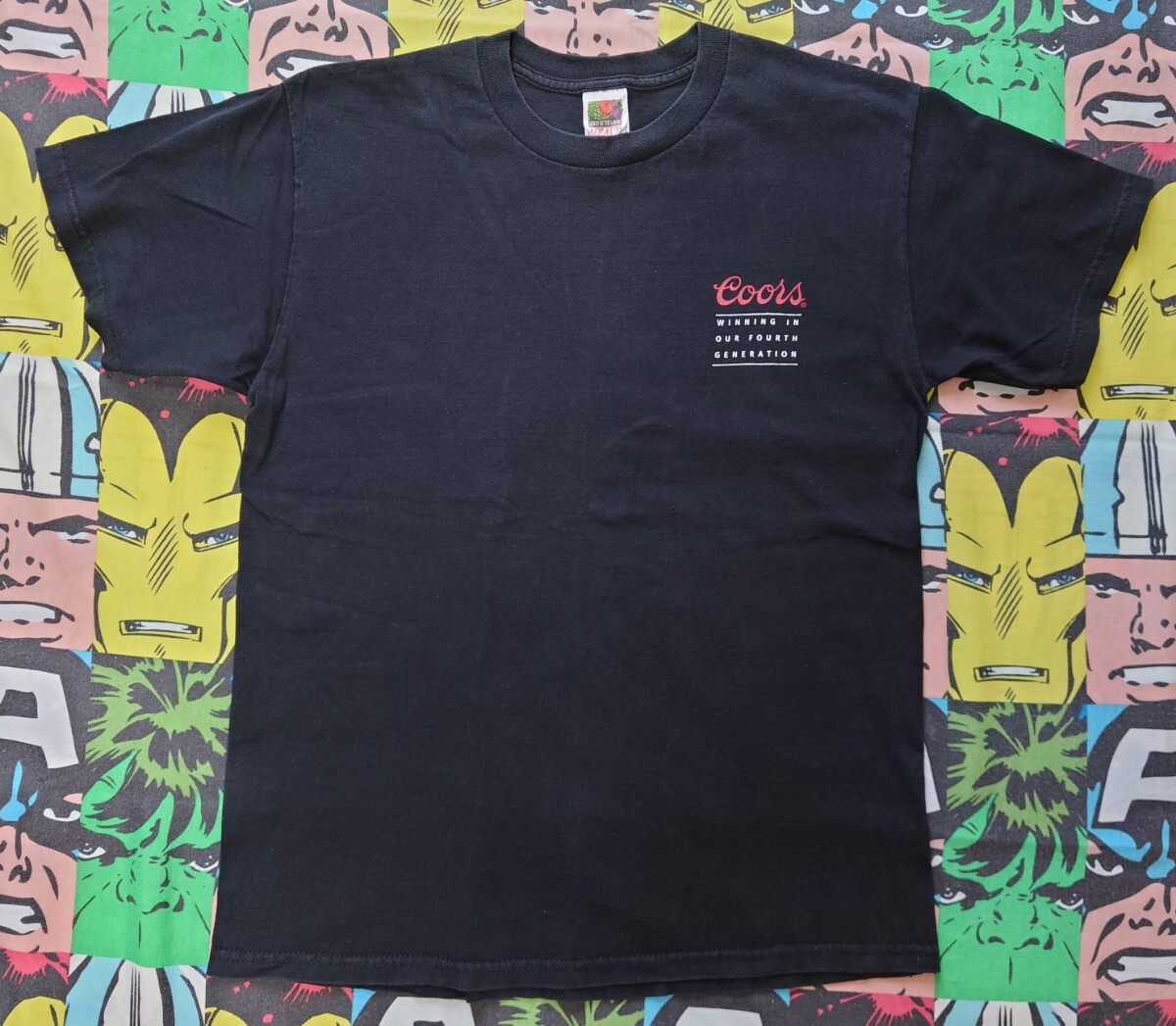 クアーズ COORS Tシャツ 半袖 黒 フルーツオブザルーム FRUIT OF THE LOOM ブラック Mサイズ 古着 アメカジ_画像1