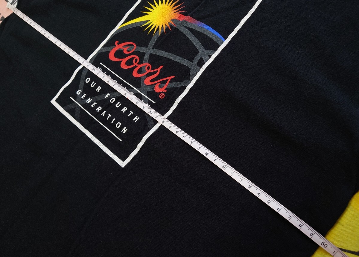 クアーズ COORS Tシャツ 半袖 黒 フルーツオブザルーム FRUIT OF THE LOOM ブラック Mサイズ 古着 アメカジ_画像5