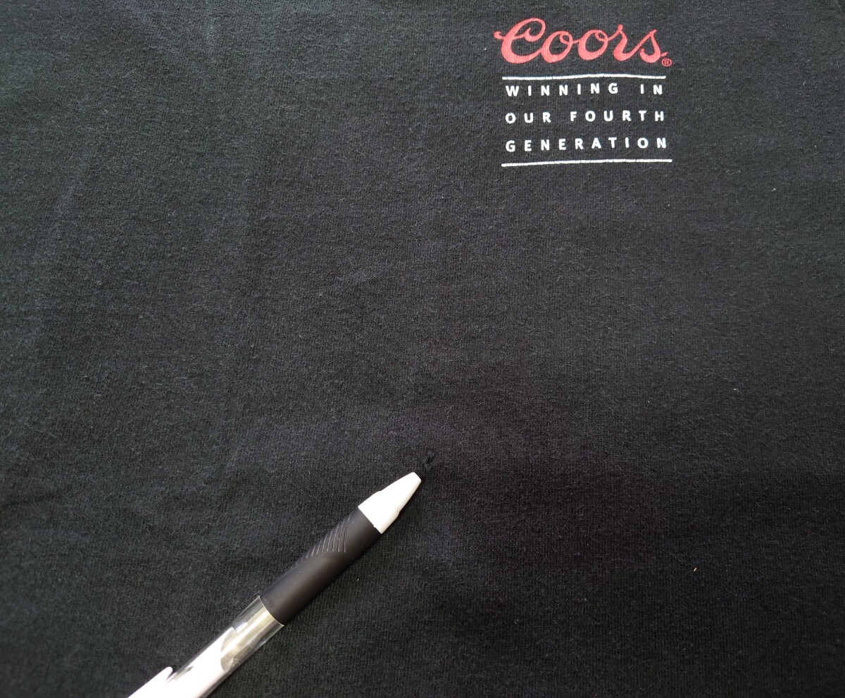 クアーズ COORS Tシャツ 半袖 黒 フルーツオブザルーム FRUIT OF THE LOOM ブラック Mサイズ 古着 アメカジ_画像8