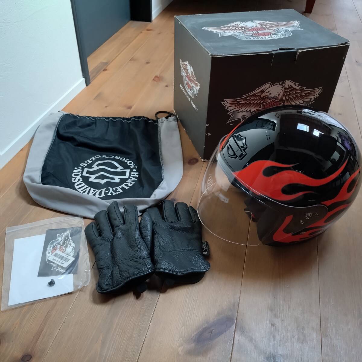 ハーレーダビッドソン　Sサイズ　オレンジフレイム　オープンフェイス