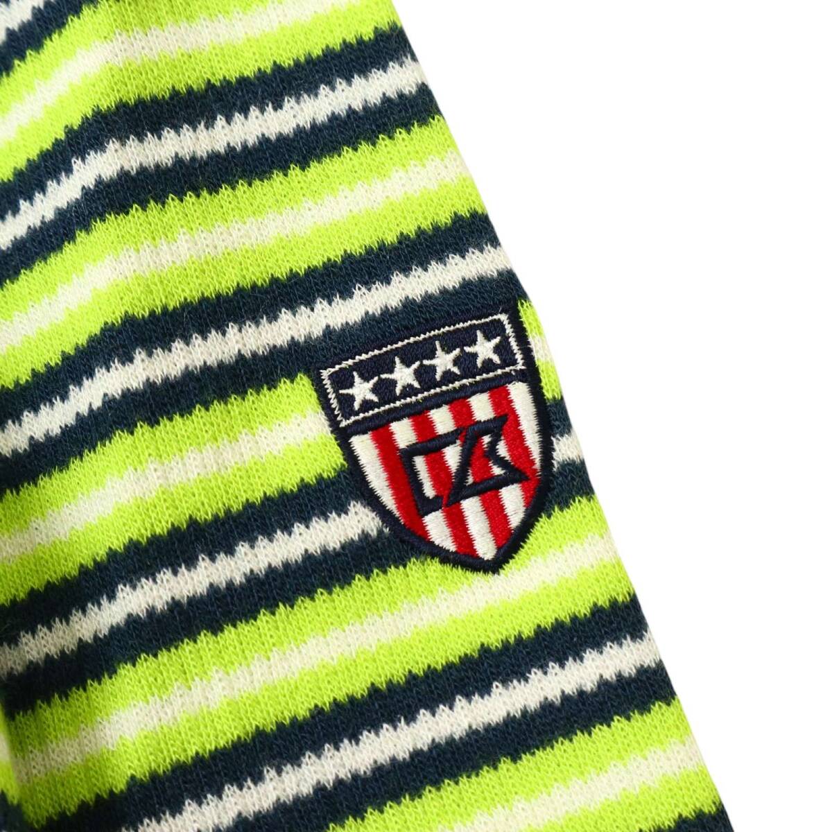 CUTTER&BUCK カッター&バック ゴルフ 秋冬★ ロゴ刺繍 長袖 ボーダー ニット ポロシャツ Sz.M メンズ_画像5