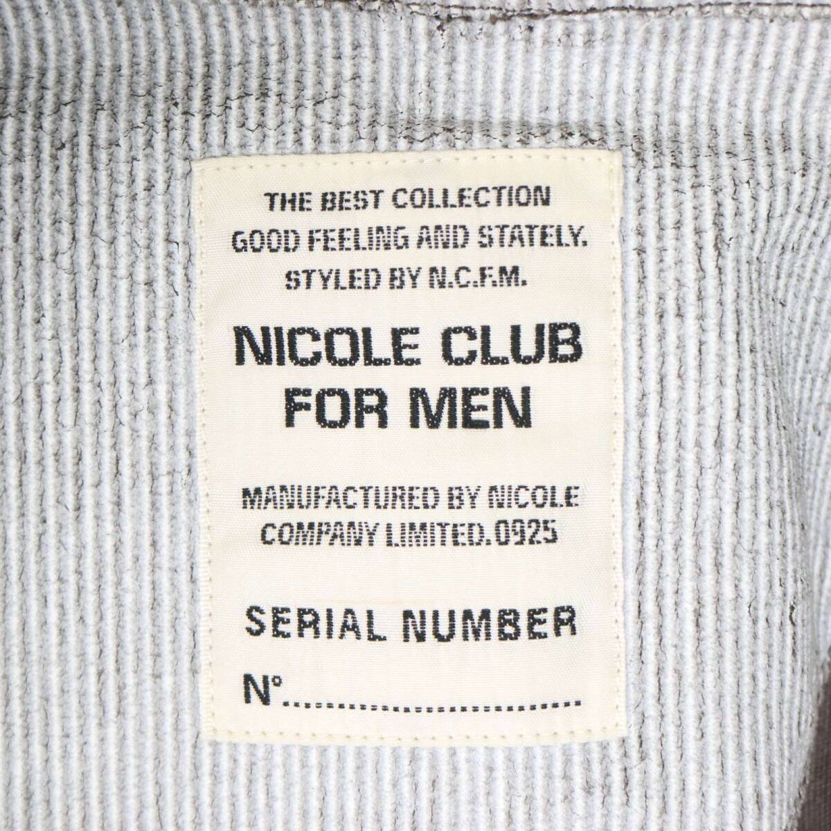 Y2K 00s★ NICOLE CLUB FOR MEN ニコルクラブ フォーメン 秋冬★ コーティング ストライプ コート Sz.48 メンズ_画像6