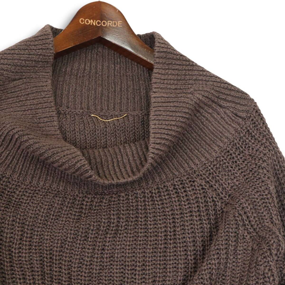 Deuxieme Classe ドゥーズィエム クラス 春夏 麻 リネン&コットン♪ アゼ オフショルダー ニット セーター Sz.F レディース_画像2